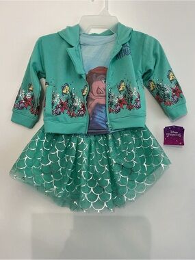 Disney Ariel Teal Hoodie and Mermaid Skirt Set